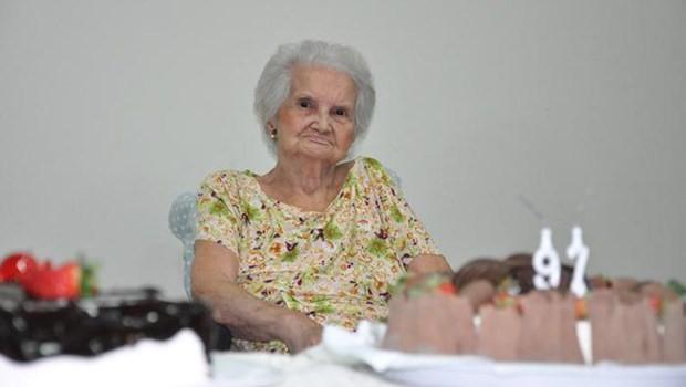 Professora Lígia Maria Coelho Rebelo, aos 97 anos